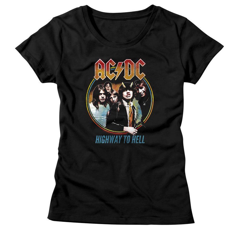 AC/DC - Highway To Hell Tricolor Womens T-Shirt Hoodie, Sweatshirt | ZylaModa.com