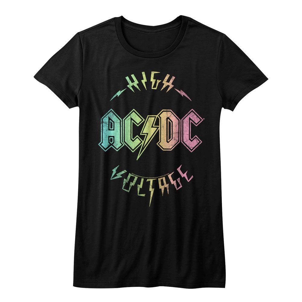 AC/DC - Multicolor Voltage Womens T-Shirt Hoodie, Sweatshirt | ZylaModa.com
