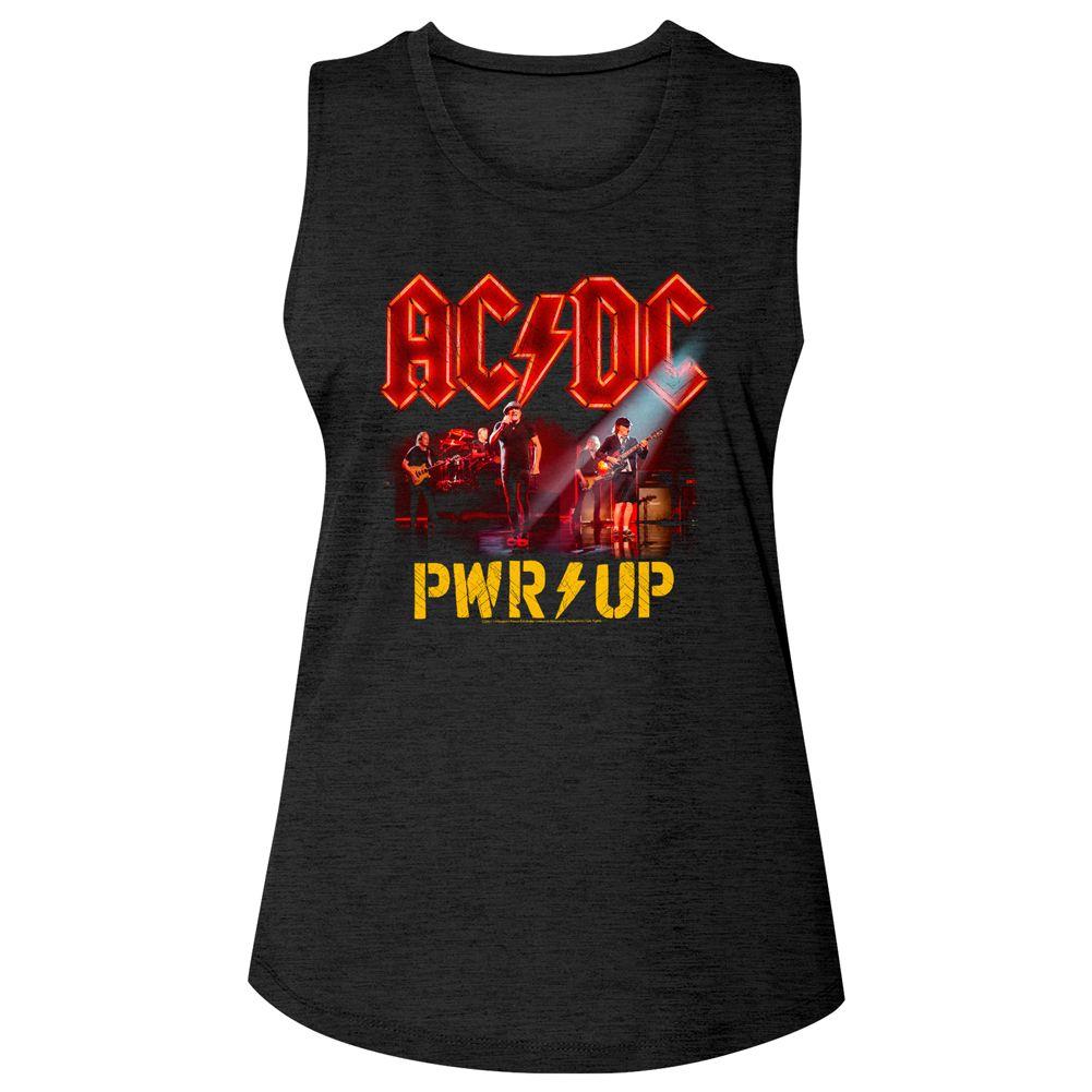 AC/DC - Pwrup Band Photo Womens Slub T-Shirt Hoodie, Sweatshirt | ZylaModa.com