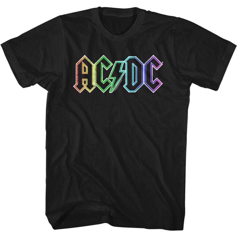 AC/DC - Rainbow Logo Boyfriend Tee Hoodie, Sweatshirt | ZylaModa.com