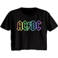 AC/DC - Rainbow Logo Womens Crop Tee Hoodie, Sweatshirt | ZylaModa.com