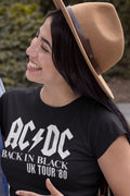 AC/DC - UK Tour Solid White Boyfriend Tee Hoodie, Sweatshirt | ZylaModa.com (Image 1)