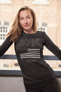 AC/DC - US Tour Flag Long Sleeve Boyfriend Tee Hoodie, Sweatshirt | ZylaModa.com (Image 1)