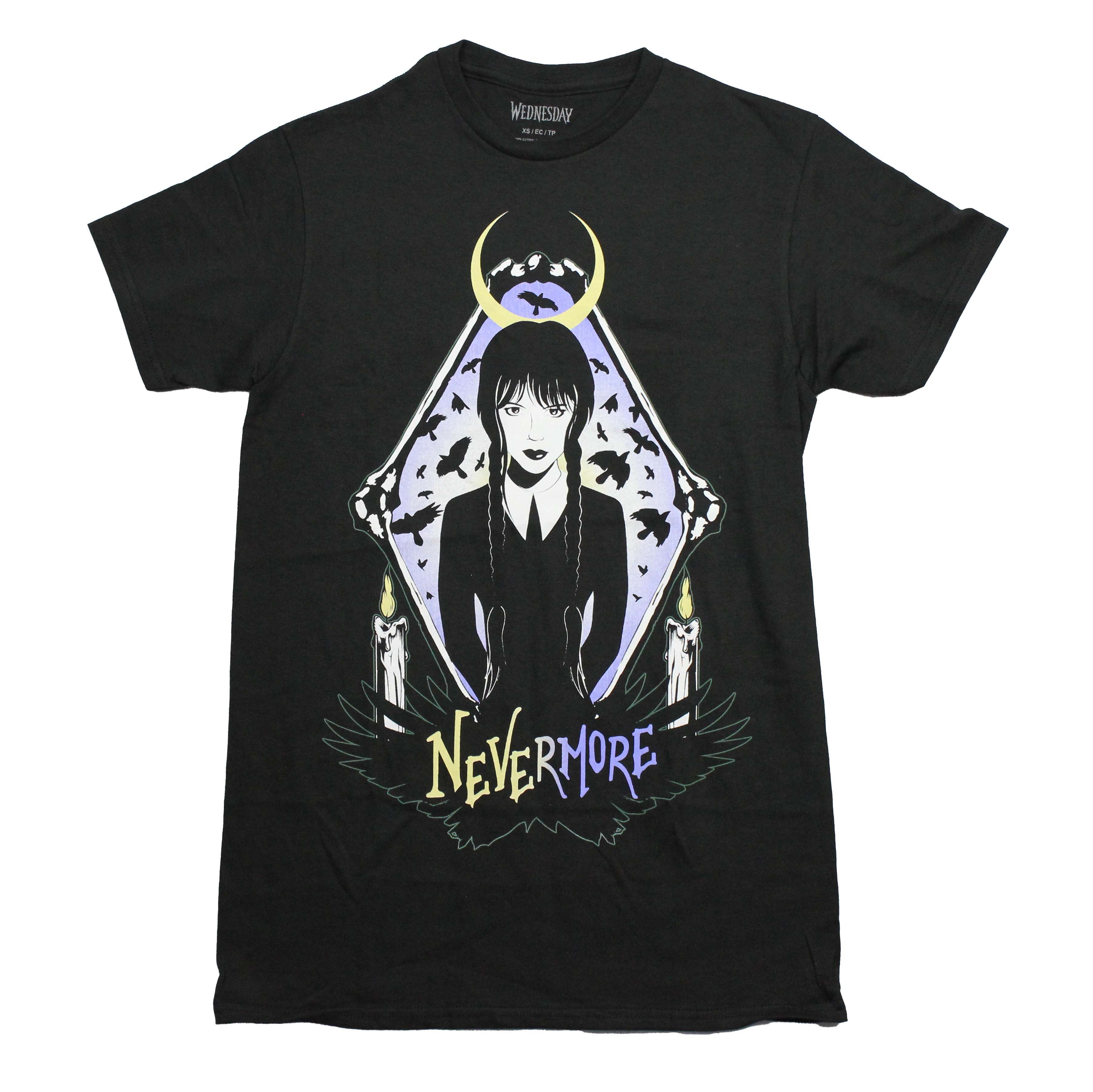 Wednesday Mens T-Shirt - Portrait Triangle Bones Candle Light Nevermore Hoodie, Sweatshirt | ZylaModa.com