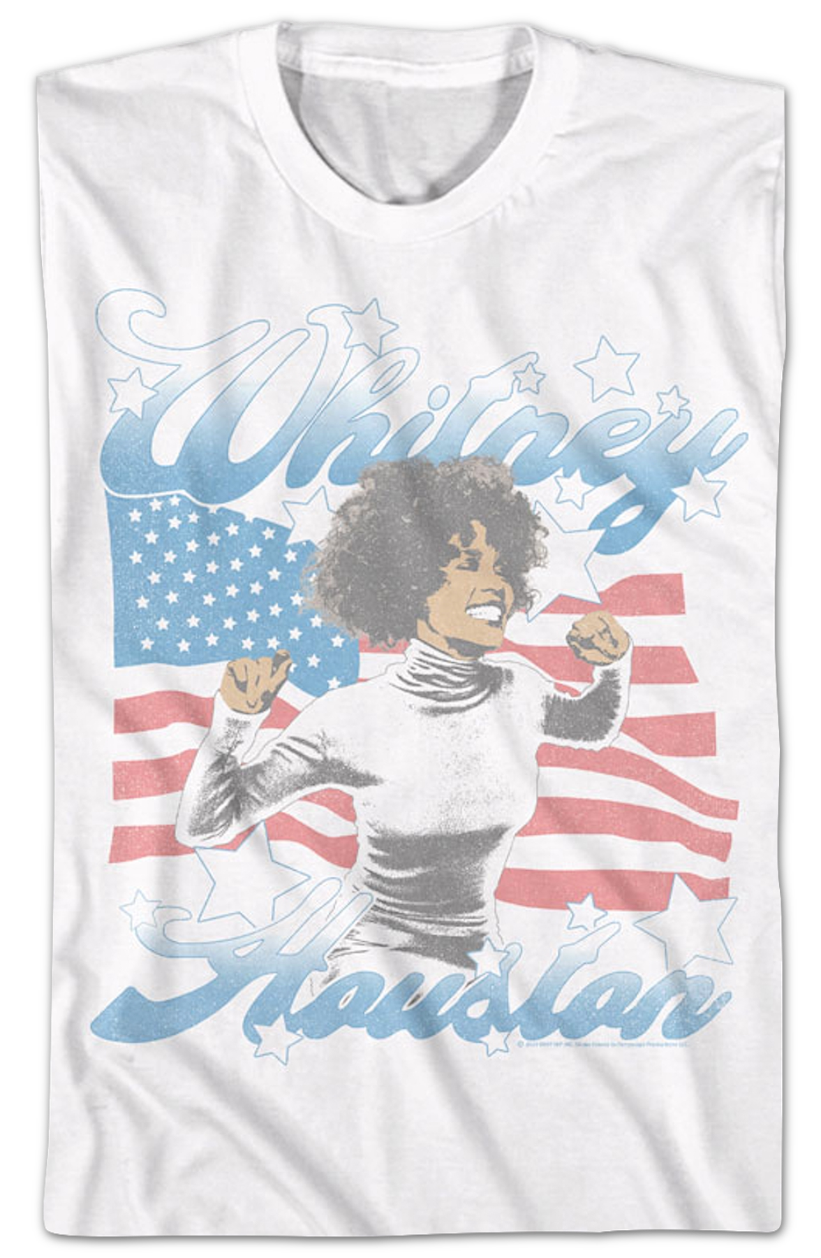 American Flag Whitney Houston T-Shirt Hoodie, Sweatshirt | ZylaModa.com (Image 2)