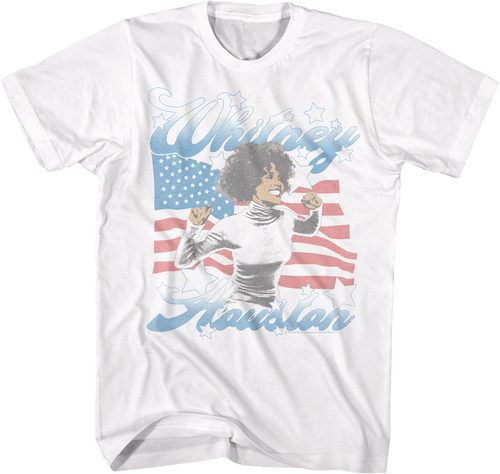 American Flag Whitney Houston T-Shirt Hoodie, Sweatshirt | ZylaModa.com (Image 1)
