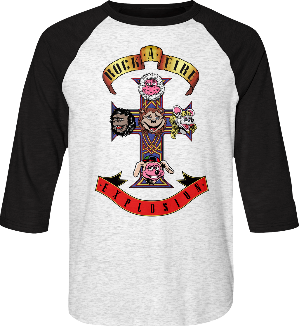 Appetite Rock-afire Explosion Raglan Baseball Shirt Hoodie, Sweatshirt | ZylaModa.com (Image 1)