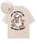 Ain't No Spirit Like The Holy Spirit Double Sided Unisex Washed Christian T-shirt Hoodie, Sweatshirt | ZylaModa.com (Image 1)
