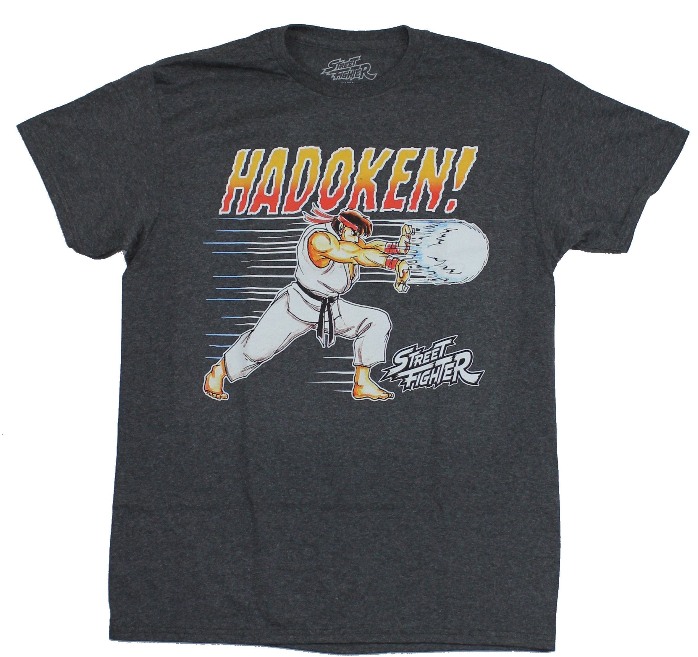 Street Fighter Mens T-Shirt - Ryu throwing Hadoken! 16 Bit Image Hoodie, Sweatshirt | ZylaModa.com