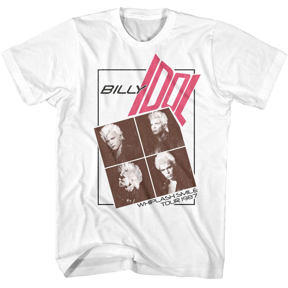 Billy Idol - Four Photo Warped Text Boyfriend Tee Hoodie, Sweatshirt | ZylaModa.com