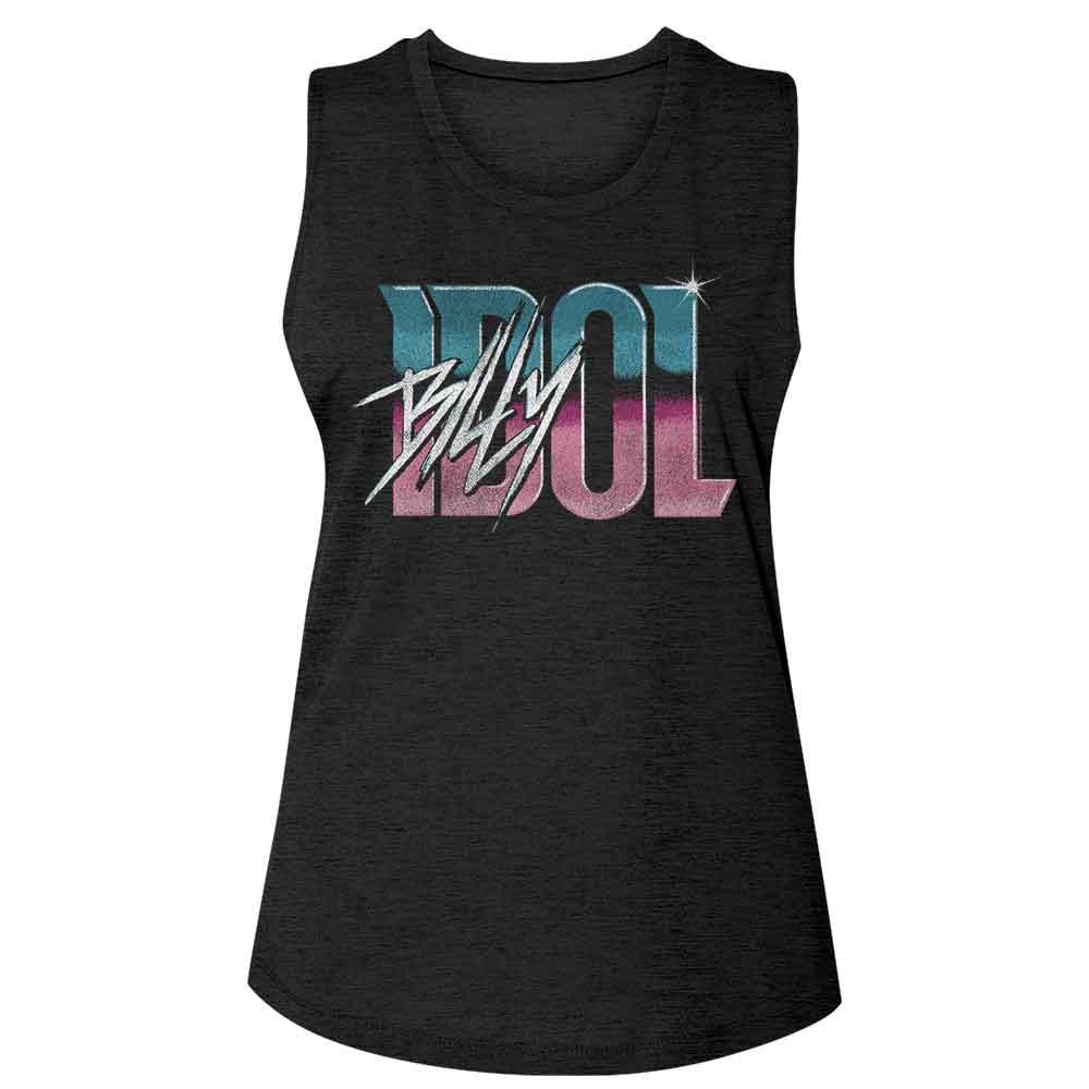Billy Idol - Name Gradient Womens Slub T-Shirt Hoodie, Sweatshirt | ZylaModa.com