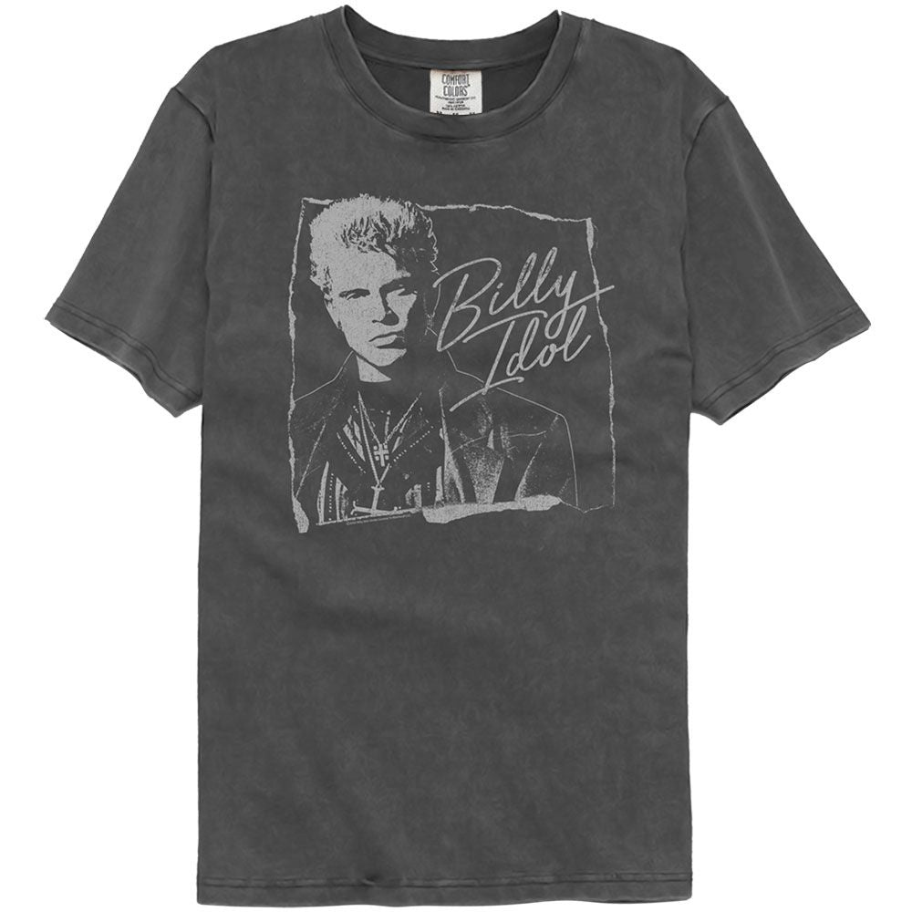 Billy Idol - Torn And Cursive Vintage Wash Black T-Shirt Hoodie, Sweatshirt | ZylaModa.com