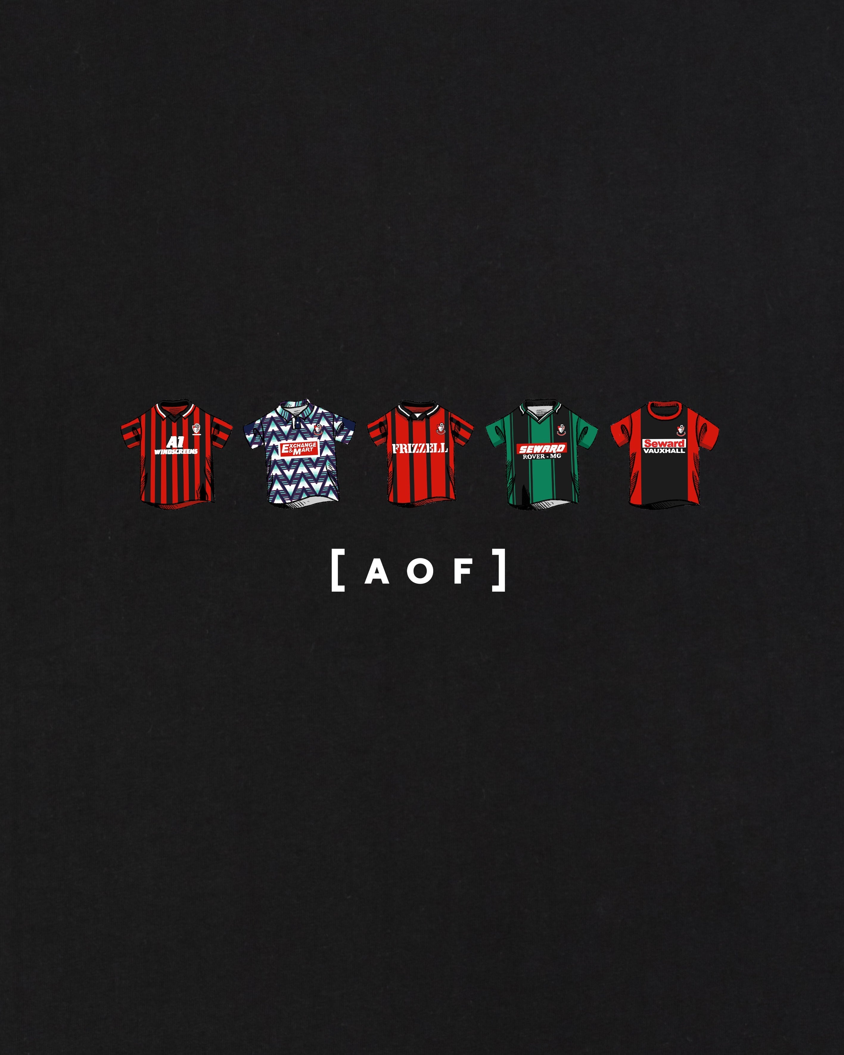 AFC Bournemouth Printed Classics Black Tee Hoodie, Sweatshirt | ZylaModa.com (Image 2)