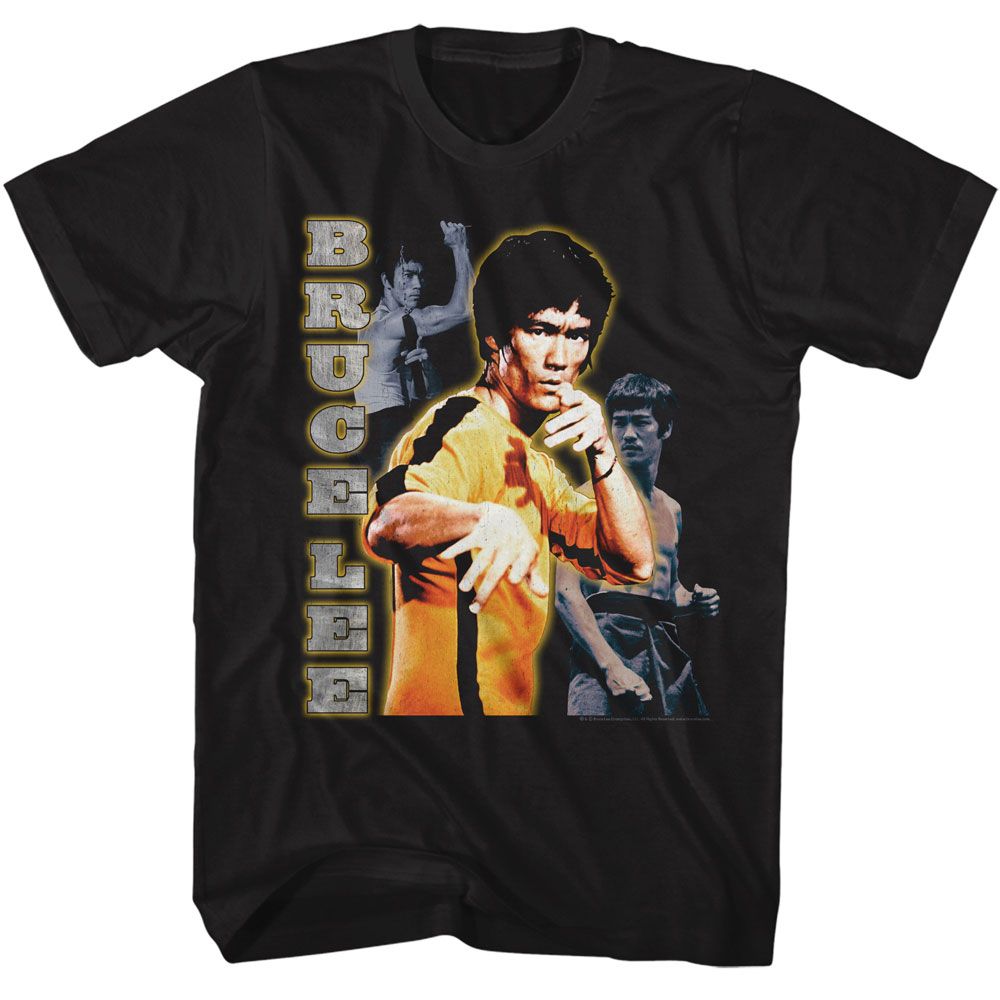Bruce Lee - Multi Photo Vertical Text Boyfriend Tee Hoodie, Sweatshirt | ZylaModa.com