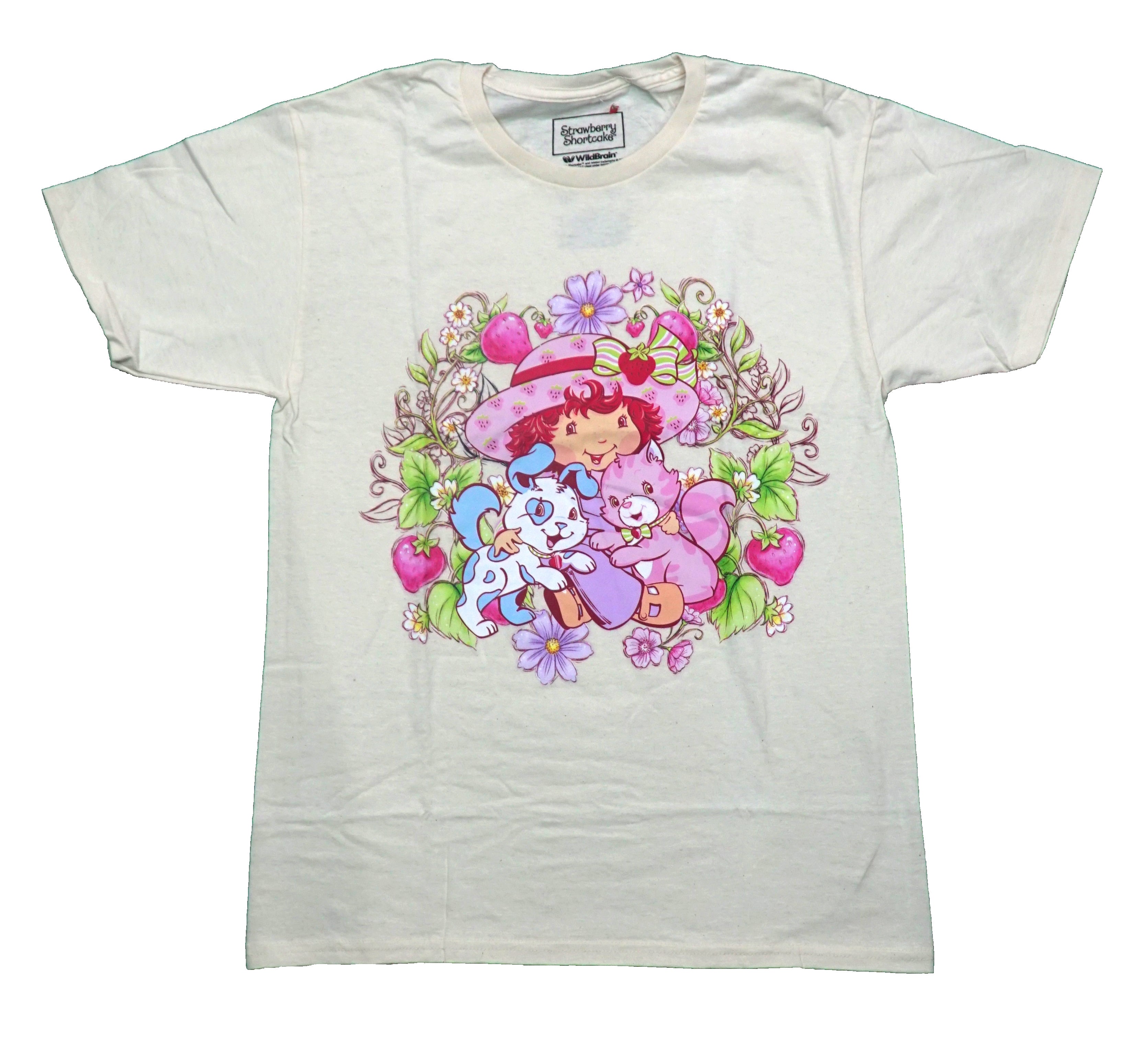 Strawberry ShortcakeMens T-Shirt - Among Flowers with Pupcake & Custard Hoodie, Sweatshirt | ZylaModa.com