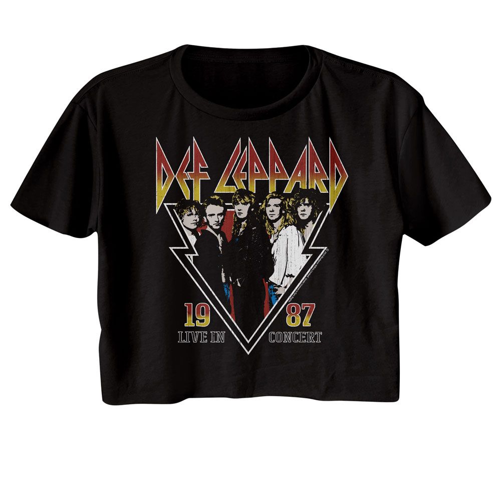 Def Leppard - 1987 Live In Concert Womens Crop Tee Hoodie, Sweatshirt | ZylaModa.com