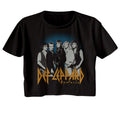 Def Leppard - Blue Fade Background Womens Crop Tee Hoodie, Sweatshirt | ZylaModa.com