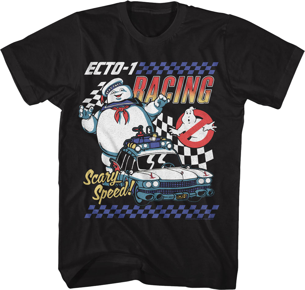 Ecto-1 Racing Real Ghostbusters T-Shirt Hoodie, Sweatshirt | ZylaModa.com (Image 1)