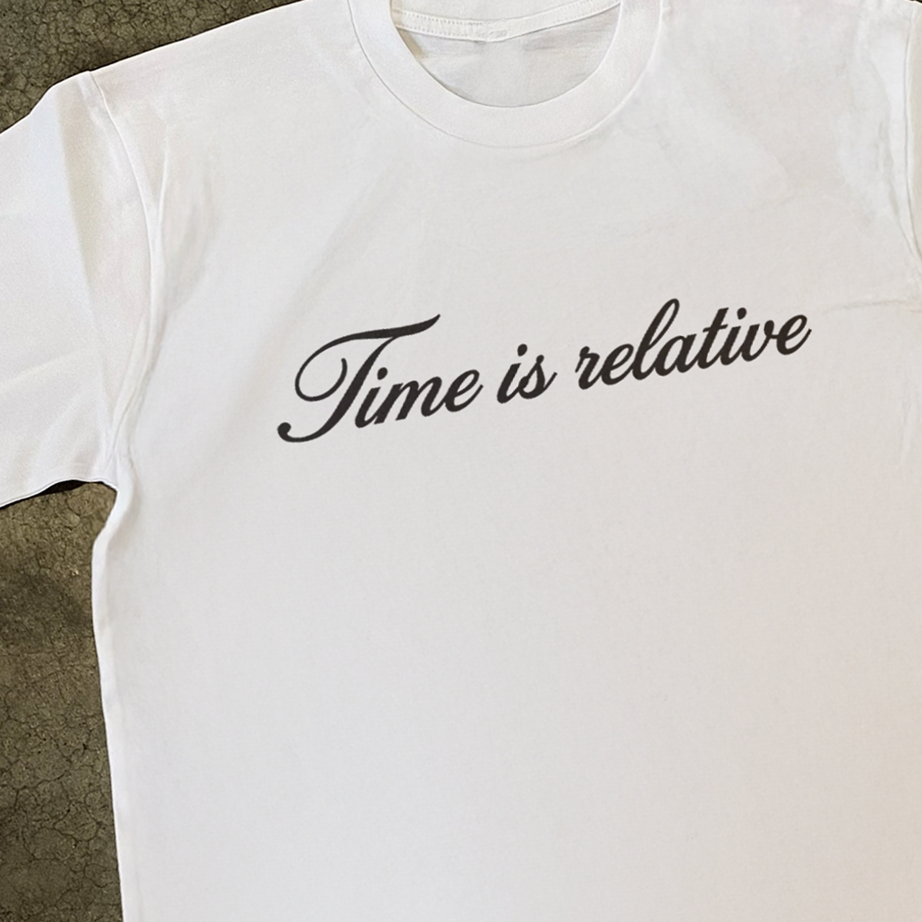 'TIME IS RELATIVE' SCRIPT HEAVYY TEE Hoodie, Sweatshirt | ZylaModa.com (Image 2)