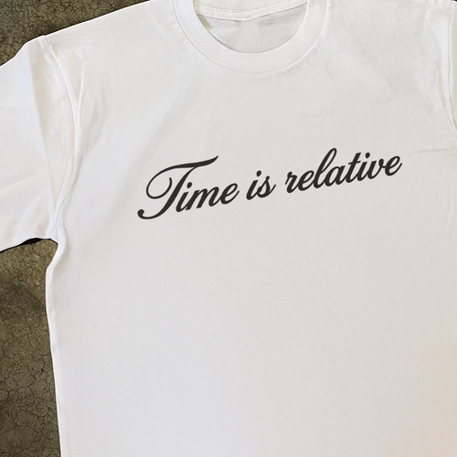 'TIME IS RELATIVE' SCRIPT HEAVYY TEE Hoodie, Sweatshirt | ZylaModa.com (Image 2)