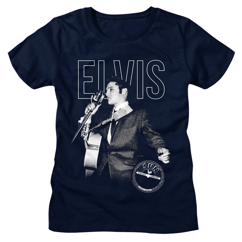 Elvis Presley - Elvis On The Mic Womens T-Shirt Hoodie, Sweatshirt | ZylaModa.com