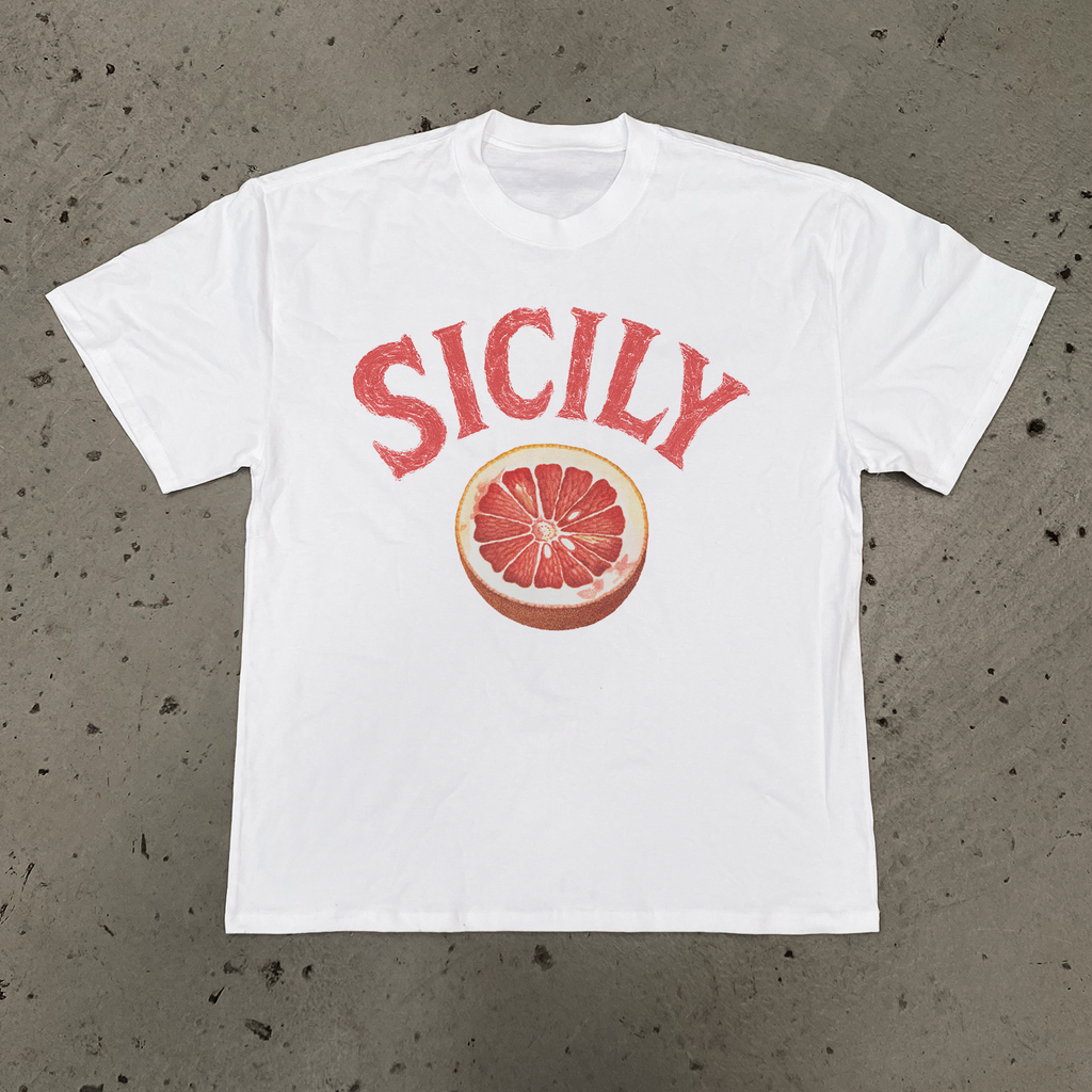 BLOOD ORANGE 'SICILY' BAGGY FADED WHITE TEE Hoodie, Sweatshirt | ZylaModa.com (Image 1)