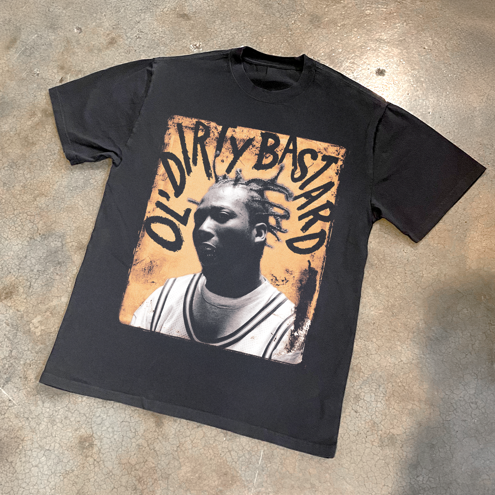 'OL DIRTY BASTARD' CANVAS BLACK HEAVYWEIGHT T-SHIRT Hoodie, Sweatshirt | ZylaModa.com (Image 1)