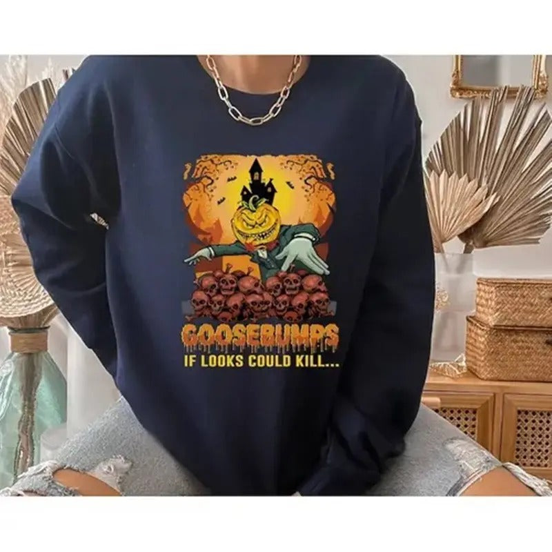 f Looks Could Kill Shirt, Goosebumps Shirt, Pumpkin Goosebumps   Shirt, Halloween Shirt,   Movies Shirt Hoodie, Sweatshirt