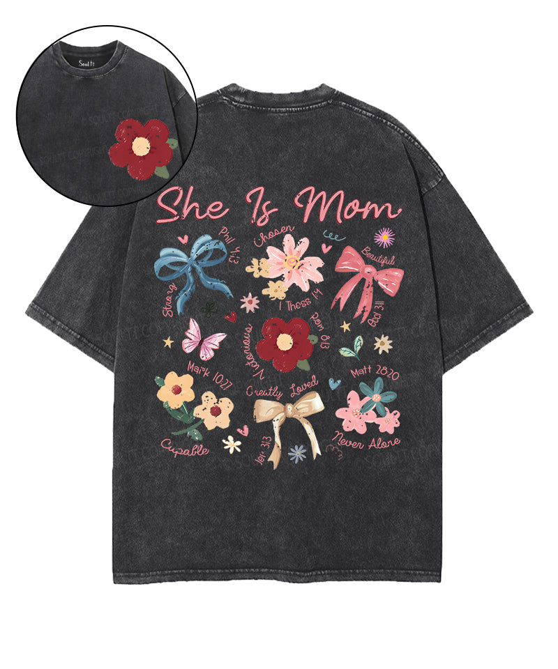She Is Mom Double Sided Unisex Washed Christian T-shirt Style001 Hoodie, Sweatshirt | ZylaModa.com (Image 1)