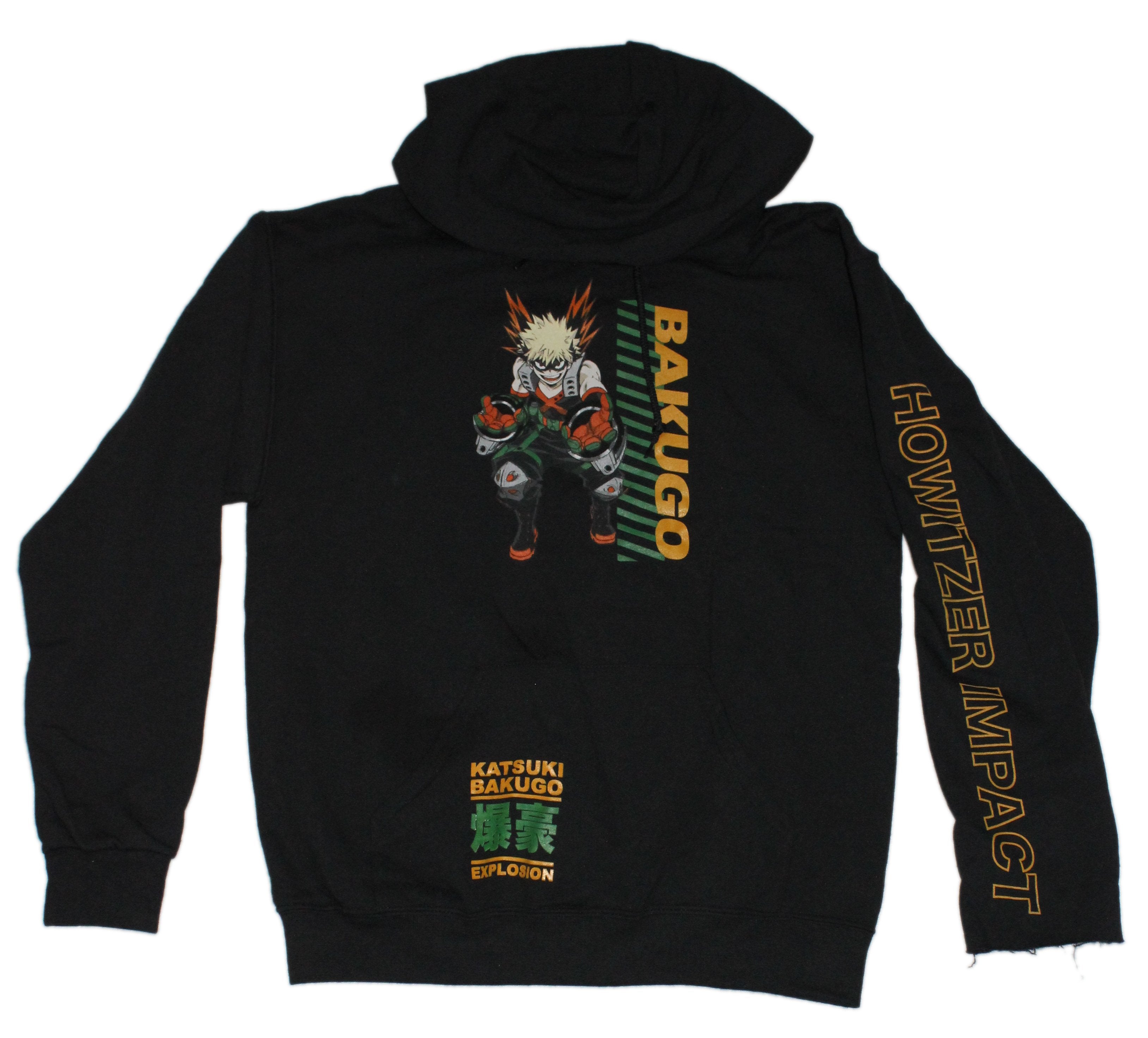 Black My Hero Academia Hoodie Ft  Katsuki Bakugo & Howitzer Impact T-Shirts, Sweatshirt | ZylaModa.com
