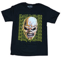 Iron Maiden  Mens T-Shirt - Eddie Face Over Yellow Line Name Drop Hoodie, Sweatshirt | ZylaModa.com