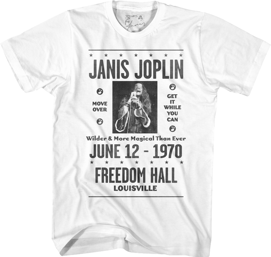 Freedom Hall Janis Joplin T-Shirt Hoodie, Sweatshirt | ZylaModa.com (Image 1)