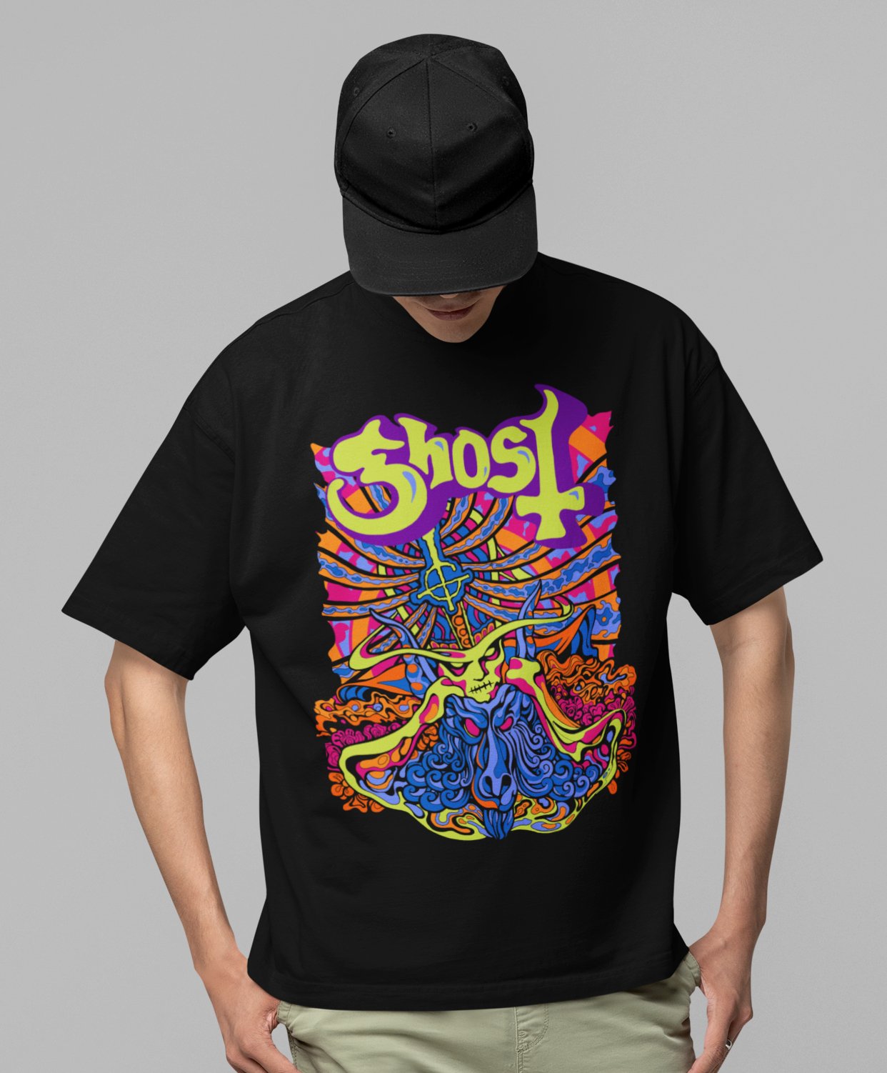 Ghost - Stained Glass Jumbo Print T-Shirt Hoodie, Sweatshirt | ZylaModa.com (Image 2)