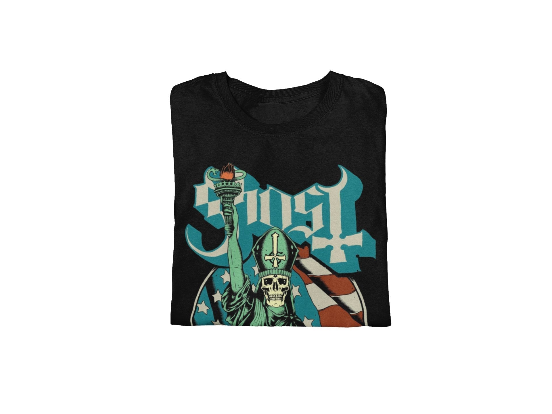 Ghost - Statue of Liberty Jumbo Print T-Shirt Hoodie, Sweatshirt | ZylaModa.com (Image 3)
