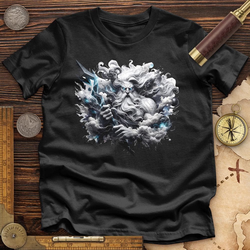 A Powerful Zeus Holding a Lightning Bolt Premium QualityTee T-Shirts, Hoodie, Sweatshirt | ZylaModa.com (Image 2)