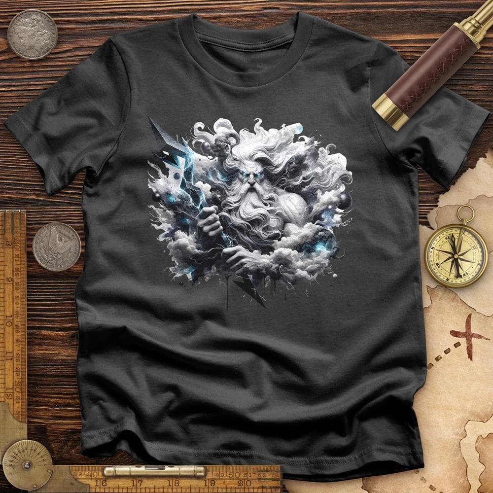 A Powerful Zeus Holding a Lightning Bolt T-Shirt Hoodie, Sweatshirt | ZylaModa.com (Image 3)
