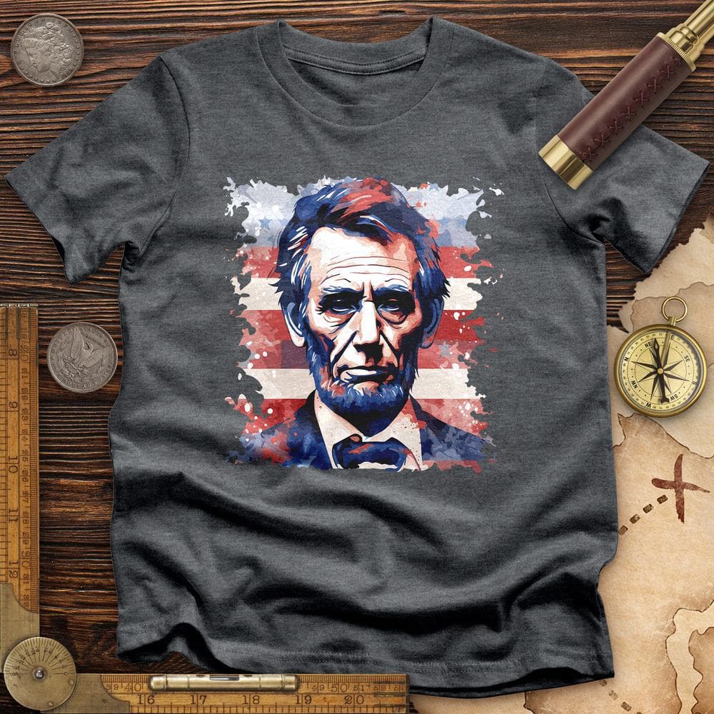 Abe Lincoln American Flag Art Premium Quality Tee Hoodie, Sweatshirt | ZylaModa.com (Image 3)