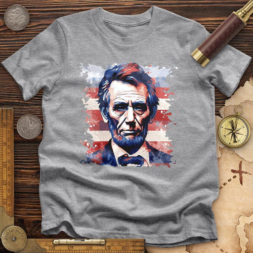 Abe Lincoln American Flag Art Premium Quality Tee Hoodie, Sweatshirt | ZylaModa.com (Image 1)