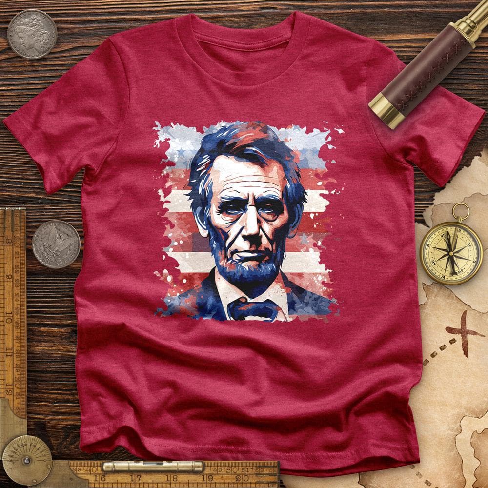 Abe Lincoln American Flag Art Premium Quality Tee Hoodie, Sweatshirt | ZylaModa.com (Image 5)