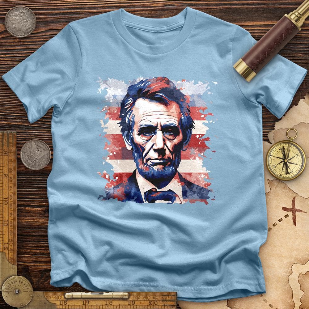 Abe Lincoln American Flag Art T-Shirt Hoodie, Sweatshirt | ZylaModa.com (Image 2)