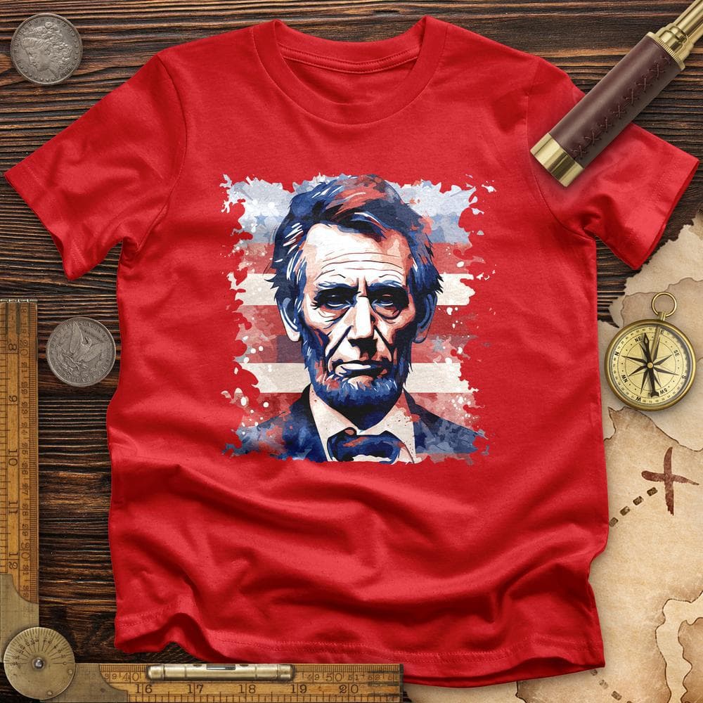 Abe Lincoln American Flag Art T-Shirt Hoodie, Sweatshirt | ZylaModa.com (Image 4)