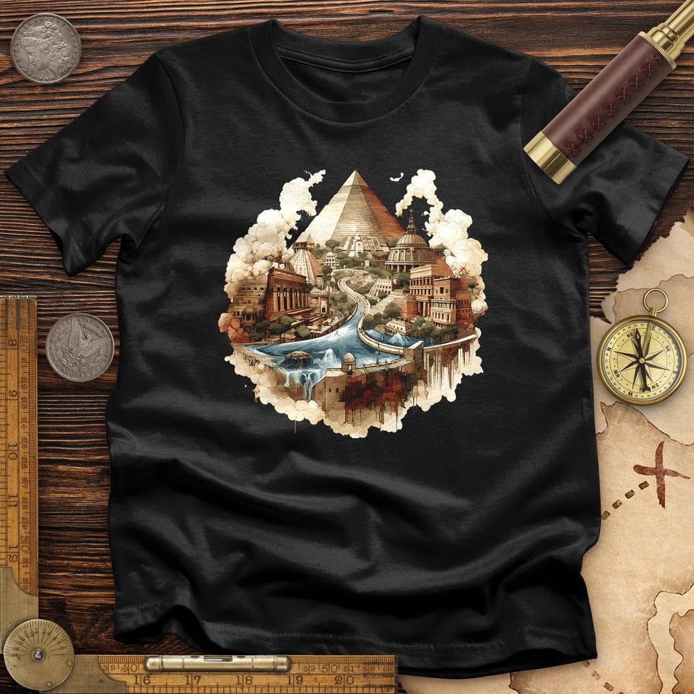 Pyramids Egypt City With River Premium QualityTee T-Shirts, Hoodie, Sweatshirt | ZylaModa.com (Image 1)