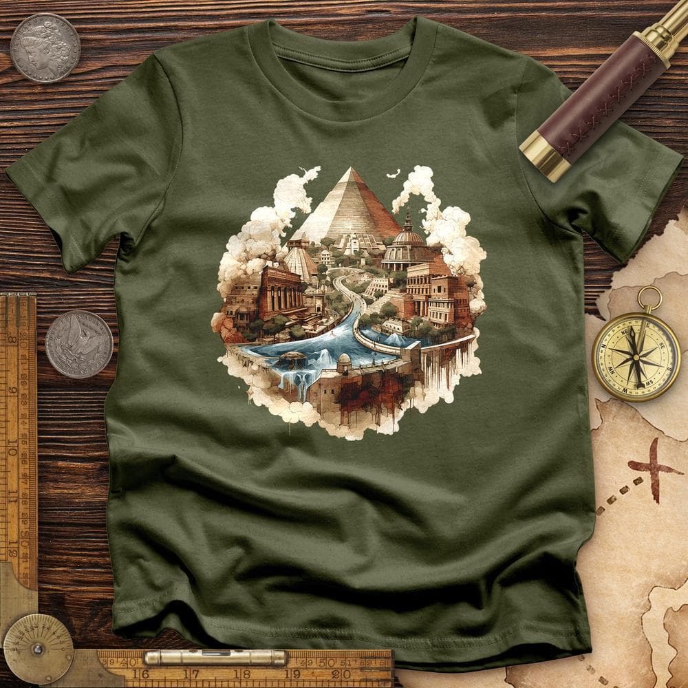 Pyramids Egypt City With River T-Shirt Hoodie, Sweatshirt | ZylaModa.com (Image 1)