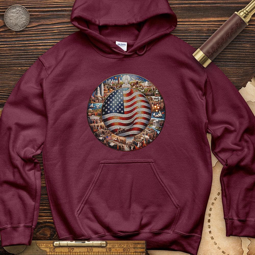 USA Mosaic Hoodie T-Shirts, Sweatshirt | ZylaModa.com (Image 3)