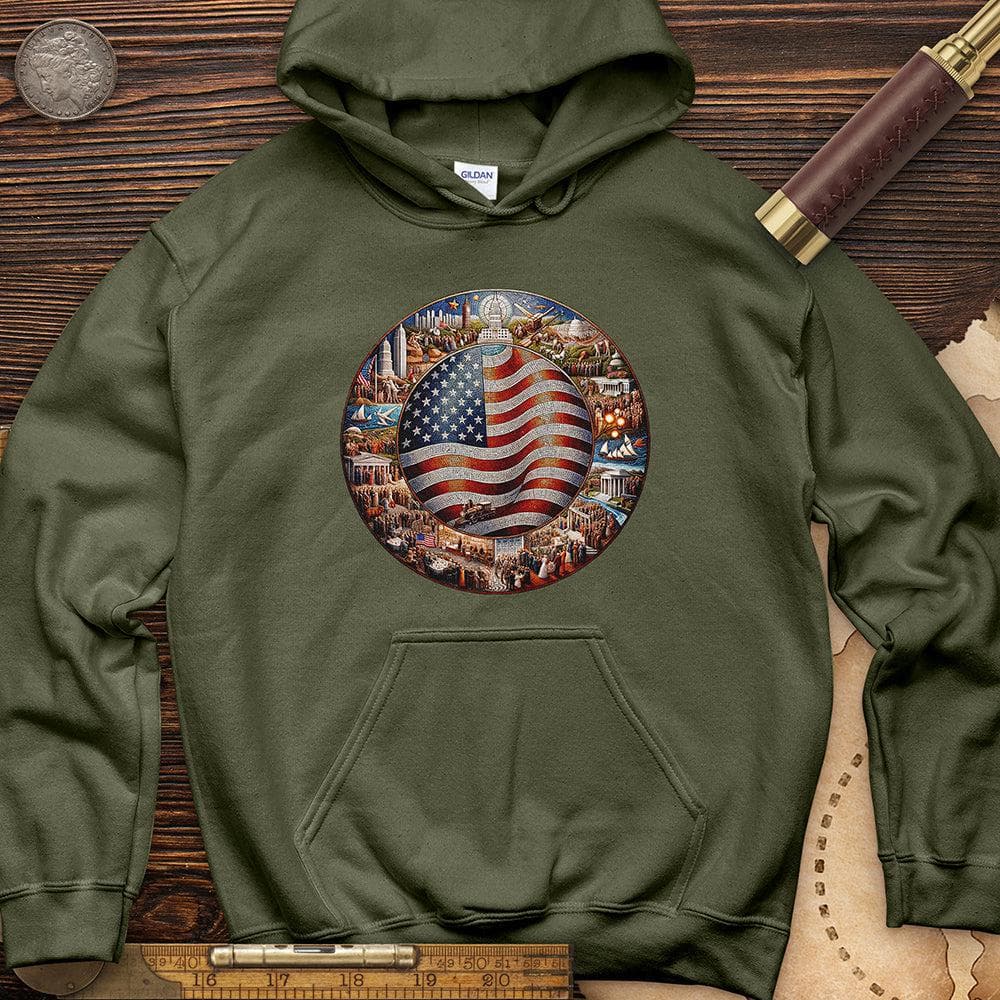 USA Mosaic Hoodie T-Shirts, Sweatshirt | ZylaModa.com (Image 1)
