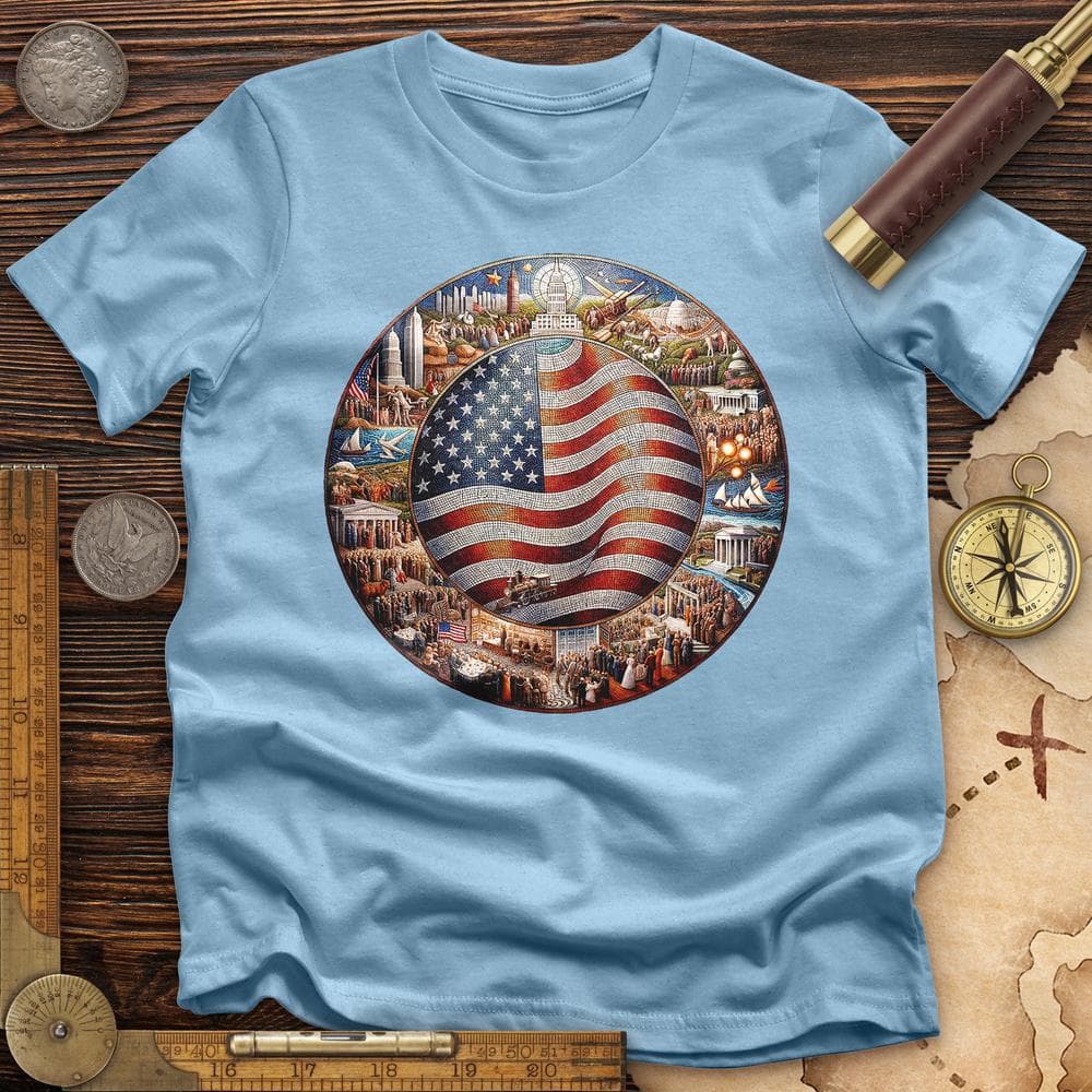 USA Mosaic T-Shirt Hoodie, Sweatshirt | ZylaModa.com (Image 3)