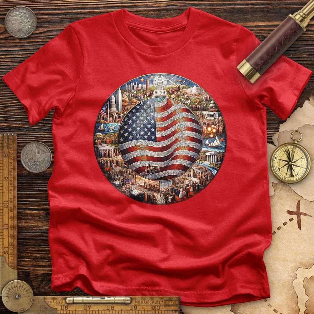 USA Mosaic T-Shirt Hoodie, Sweatshirt | ZylaModa.com (Image 5)