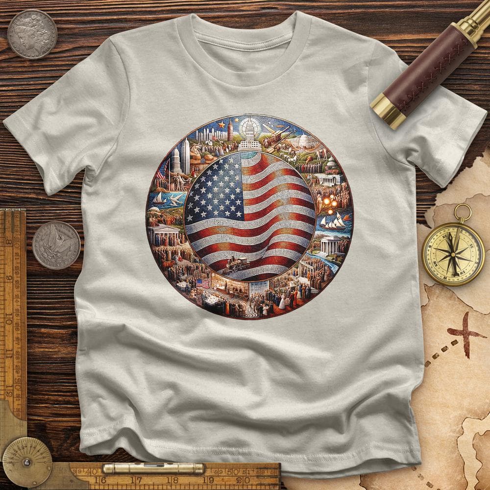 USA Mosaic T-Shirt Hoodie, Sweatshirt | ZylaModa.com (Image 1)