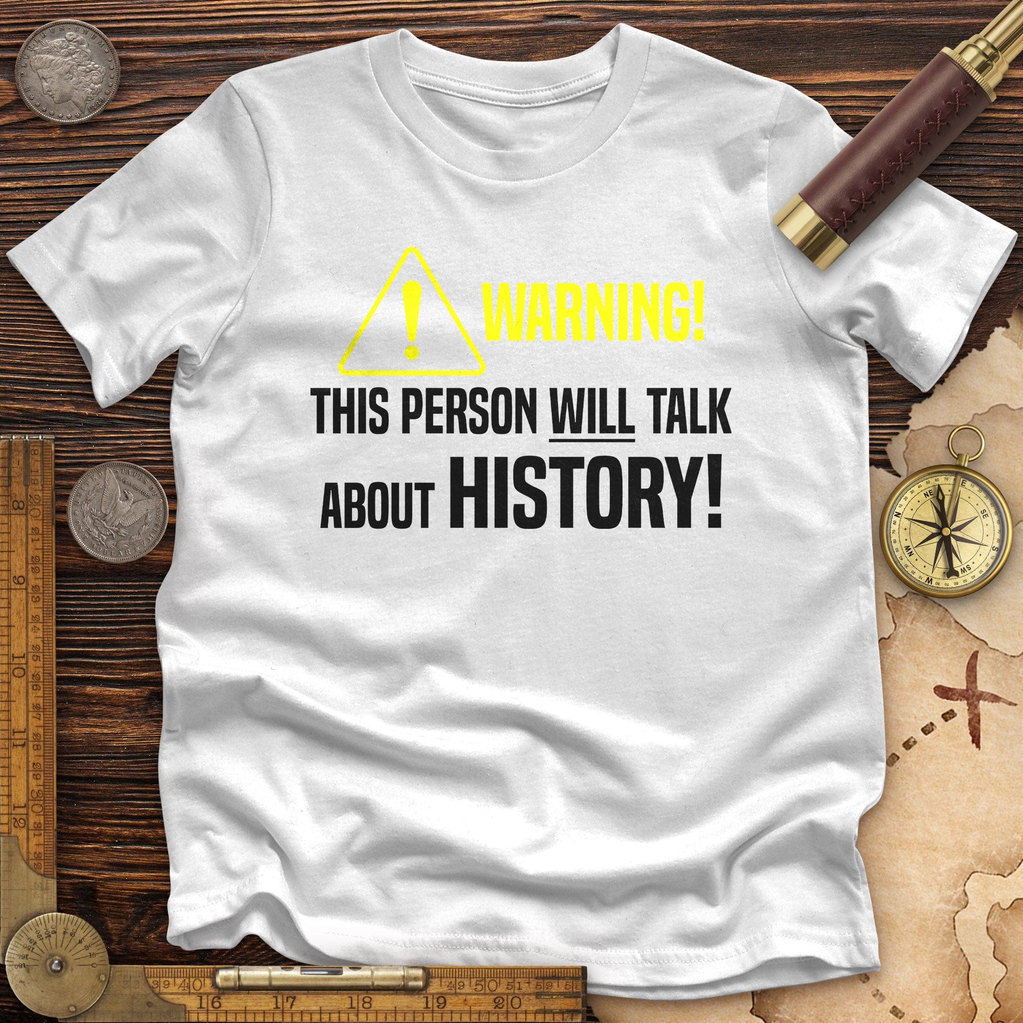 Warning Will Talk History Premium Quality Tee Hoodie, Sweatshirt | ZylaModa.com (Image 1)