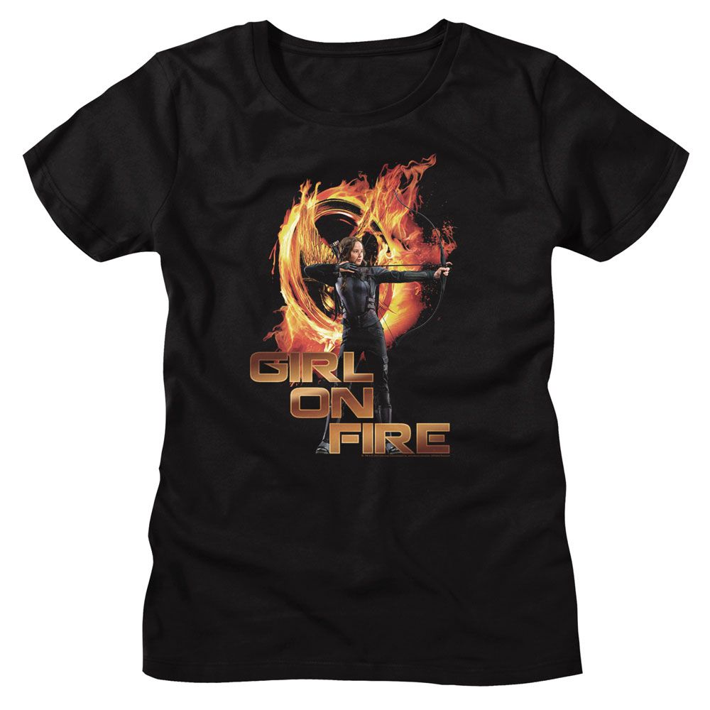 Hunger Games - Girl On Fire Womens T-Shirt Hoodie, Sweatshirt | ZylaModa.com